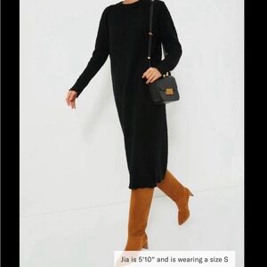Tuckernuck Black Boucle Knit Nelle Dress